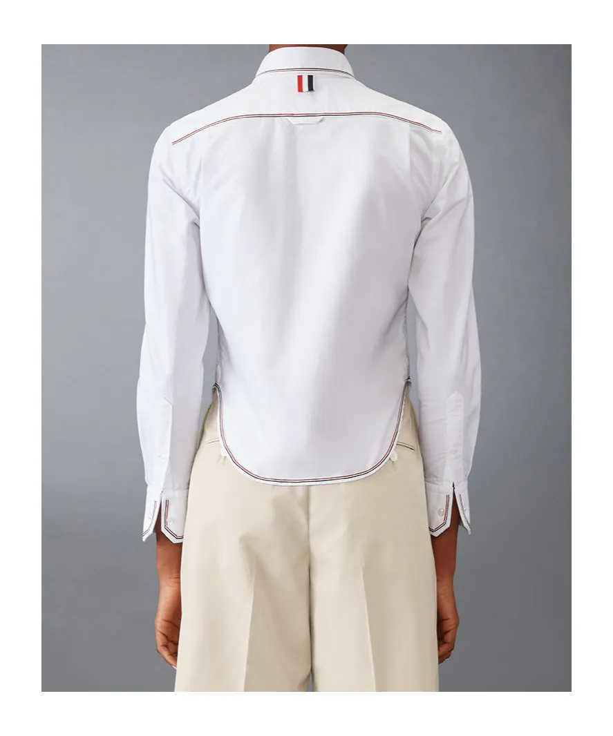 Thom Browne Long-Sleeved Cropped Shirt