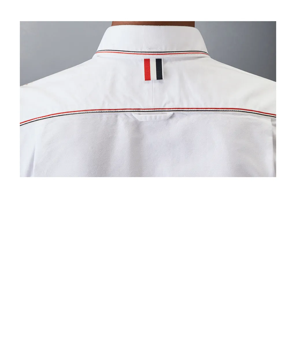 Thom Browne Long-Sleeved Cropped Shirt