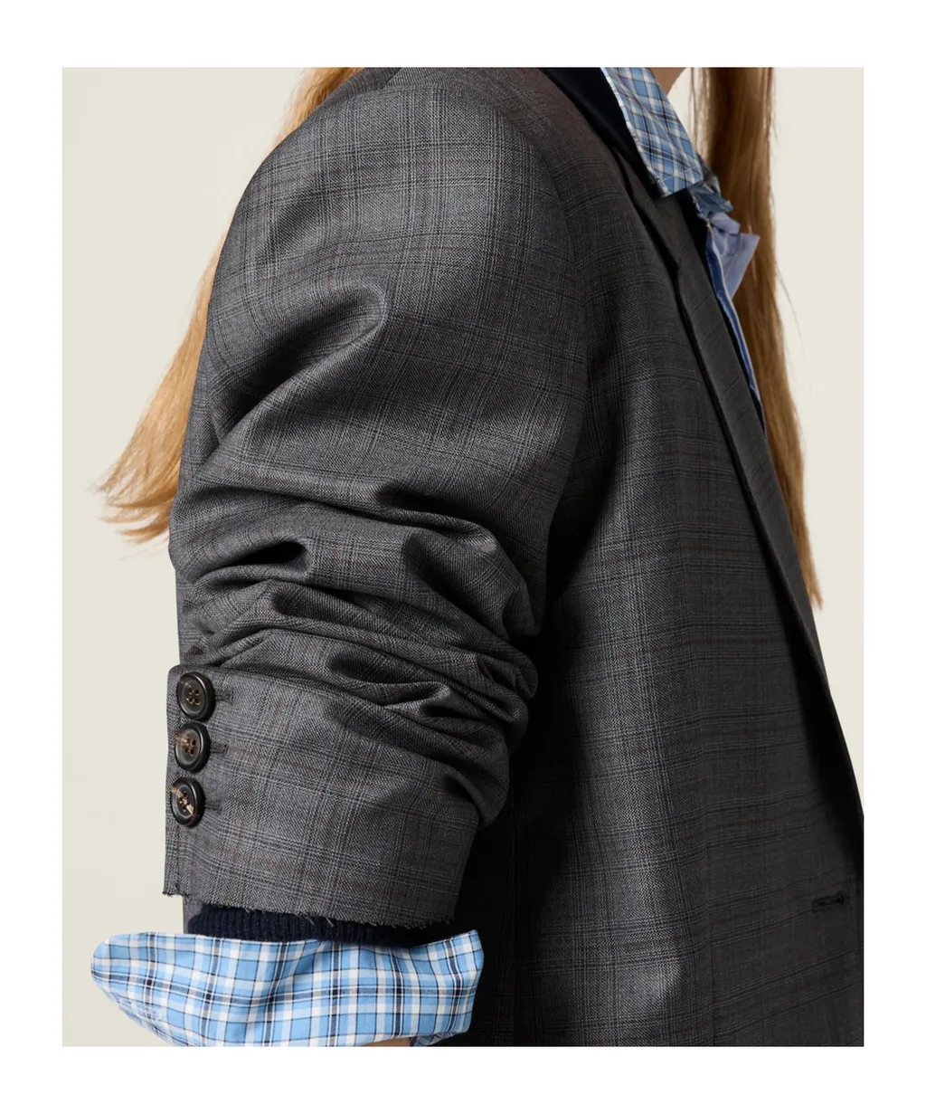 Prince Of Wales Checked Wool Jacket
