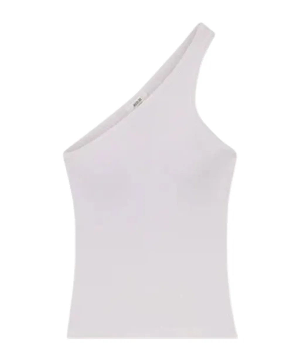 Agolde One-Shoulder Ribbed Tank Top