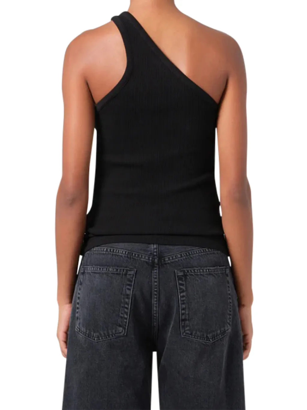 Agolde One-Shoulder Ribbed Tank Top