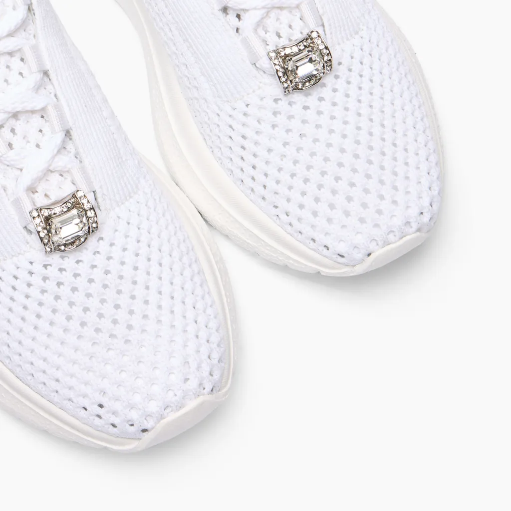 Casadei Mia Knitted Lace-Up Sneakers