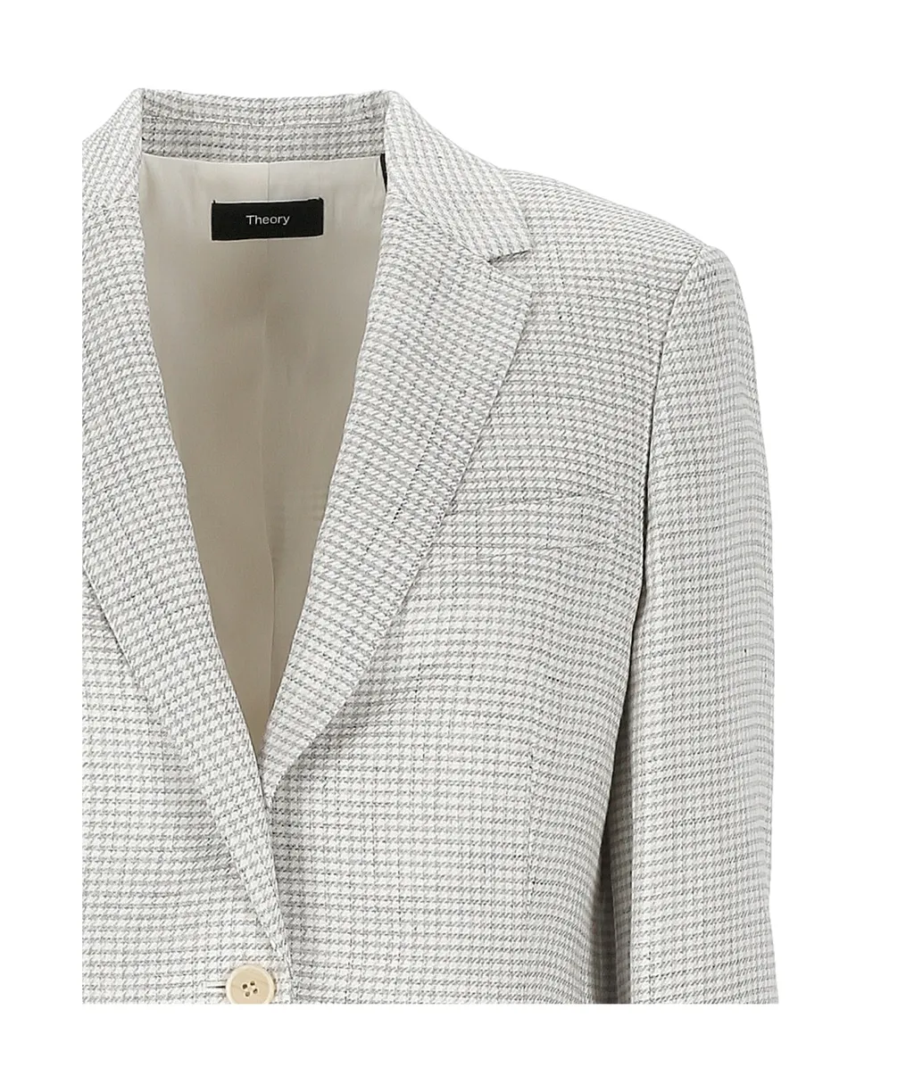 Theory Houndstooth-Pattern Single Breasted Blazer