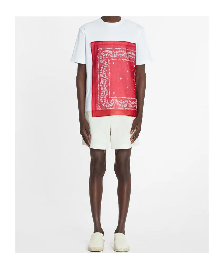 Lanvin Bandana-Panel Asymmetric T-Shirt