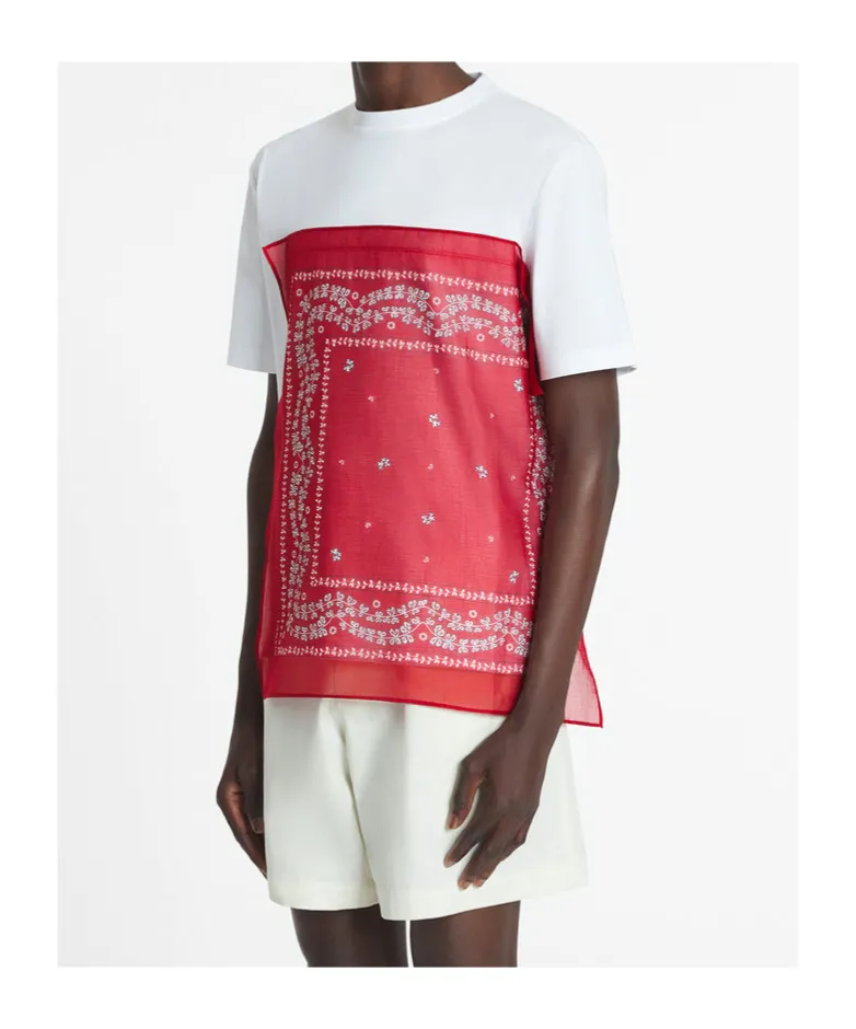 Lanvin Bandana-Panel Asymmetric T-Shirt