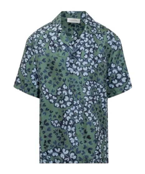 Lanvin Leaf Printed Short-Sleeved Shirt