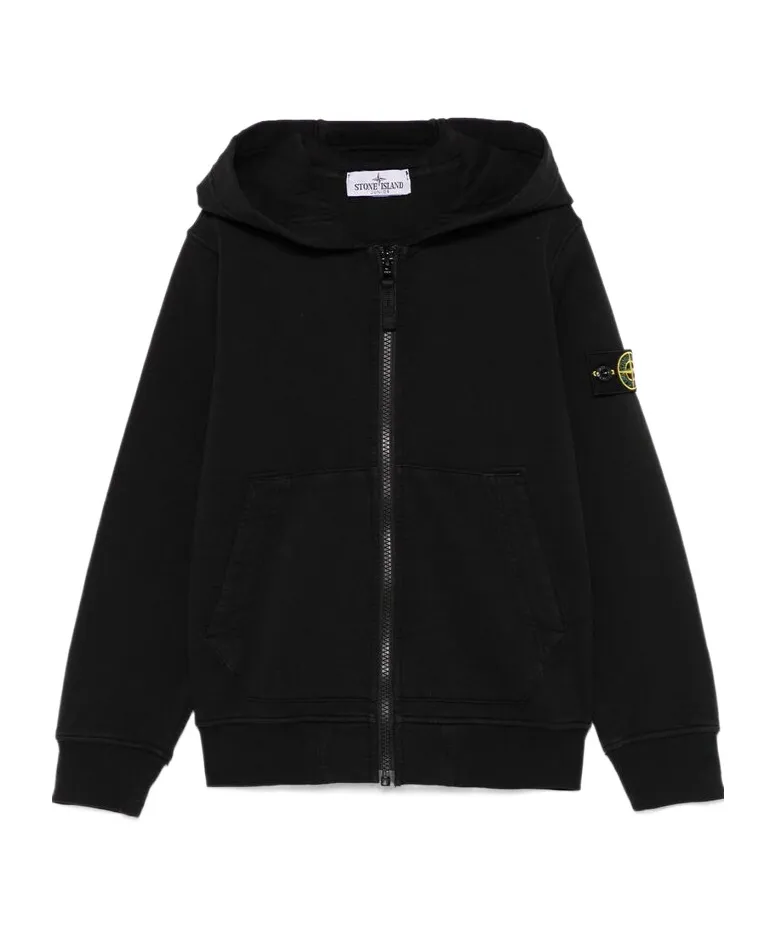 Stone Island Junior Logo-Patch Zipped Hoodie