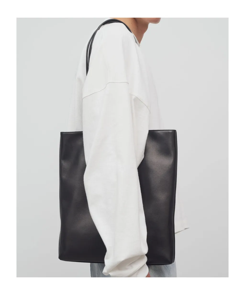 Leather Flat Shoulder Bag