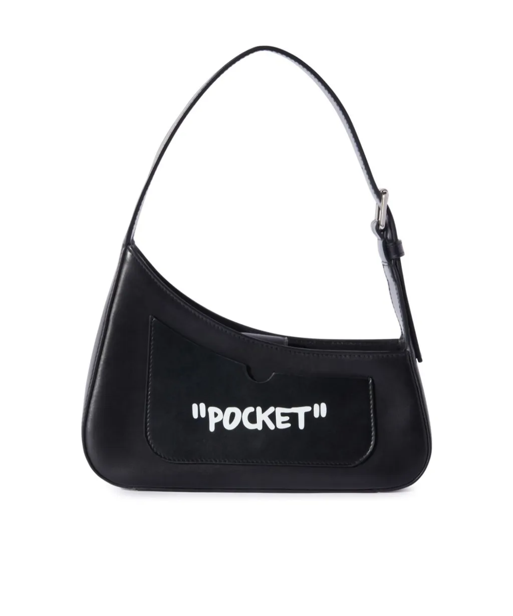 Off-White Jitney Quote Logo Plaque Shoulder Bag