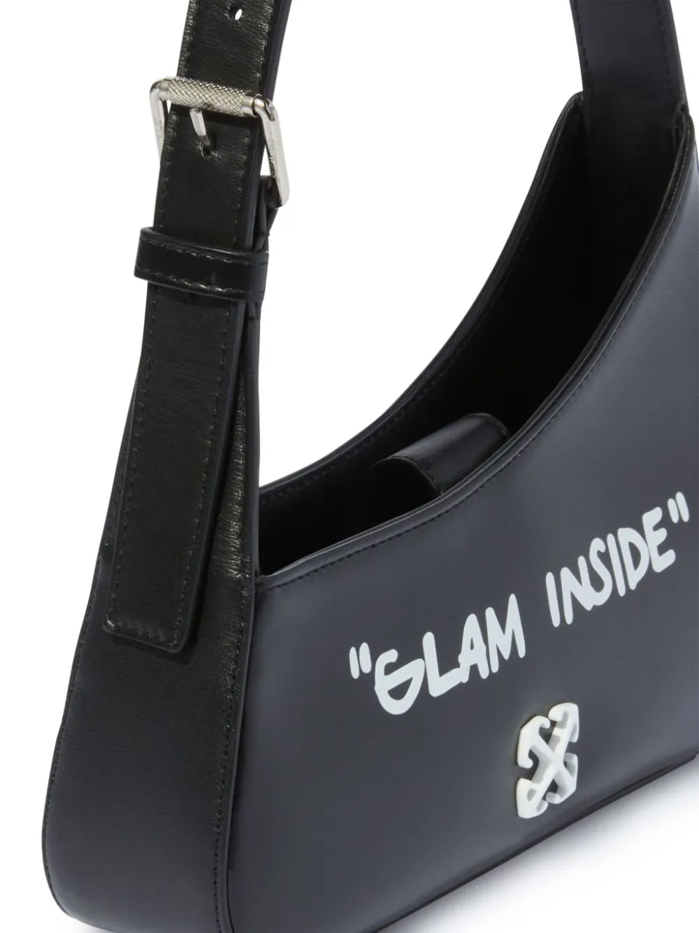 Off-White Jitney Quote Logo Plaque Shoulder Bag
