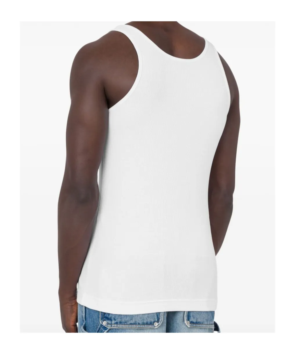 Moschino Slogan-Printed Ribbed Tank Top