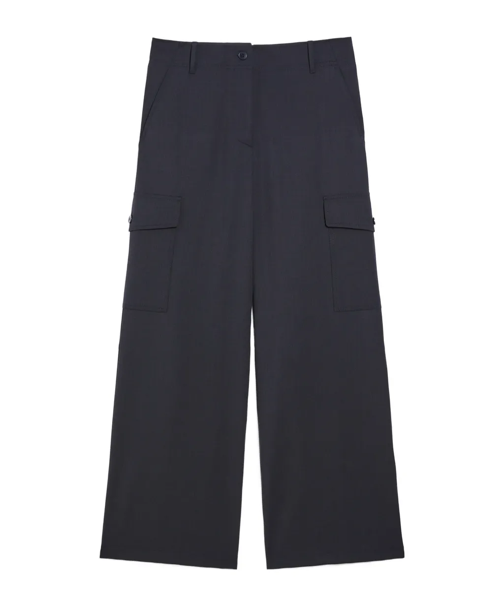 Wool-Blend Cargo Trousers