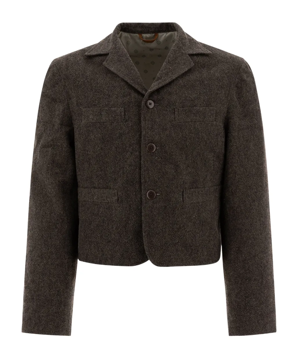 Wool Blend Long-Sleeved Suit Jacket