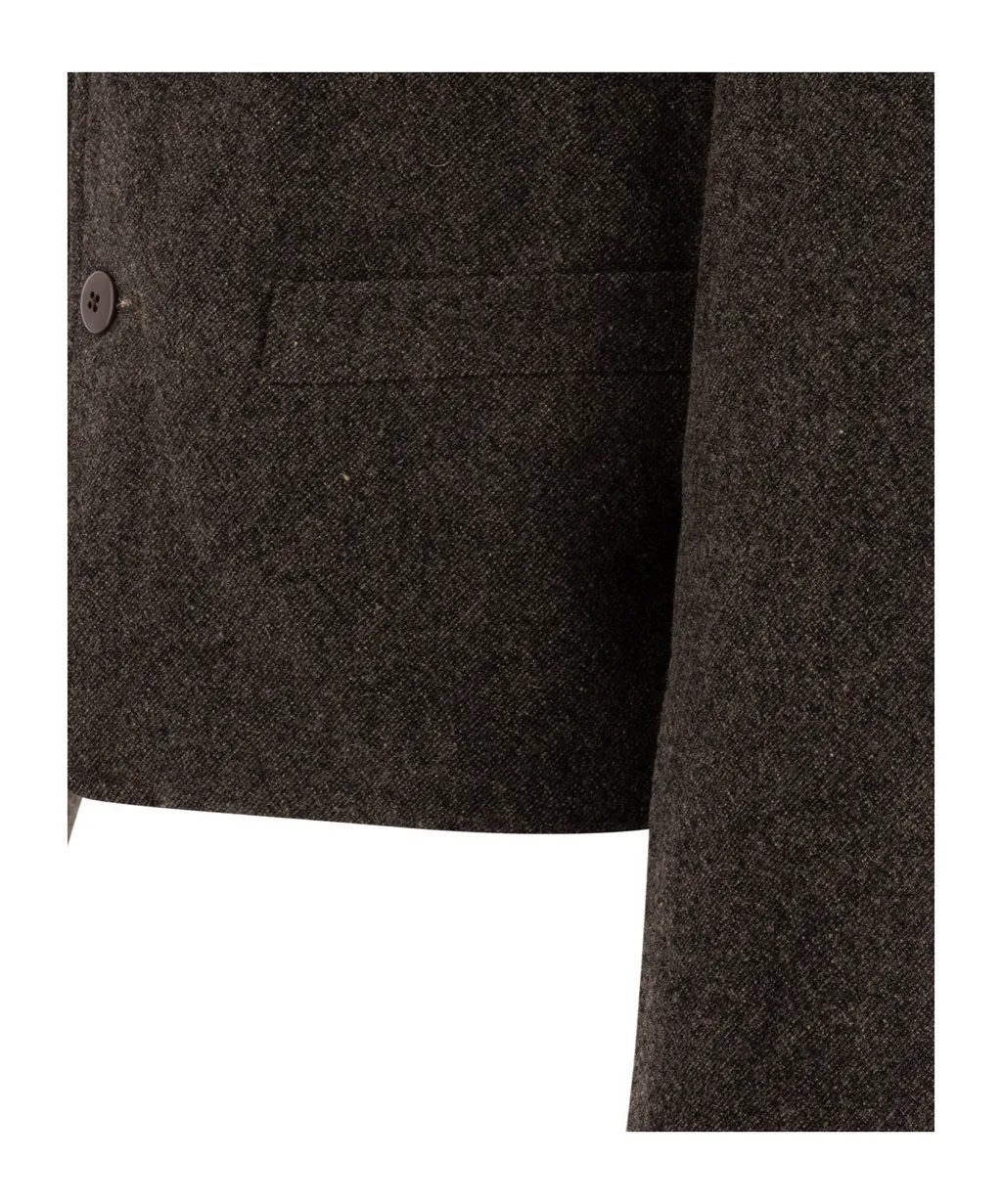 Wool Blend Long-Sleeved Suit Jacket