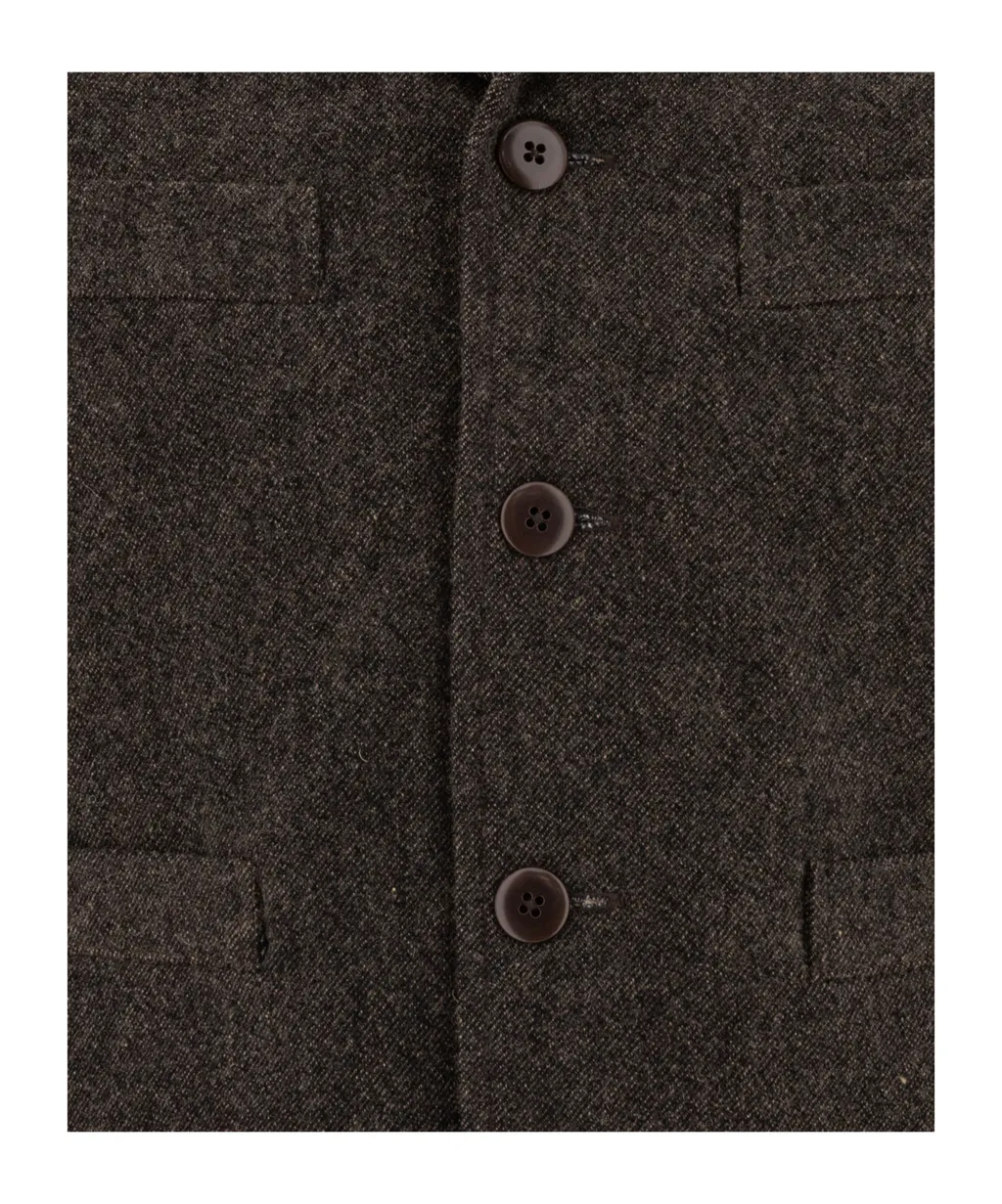 Wool Blend Long-Sleeved Suit Jacket
