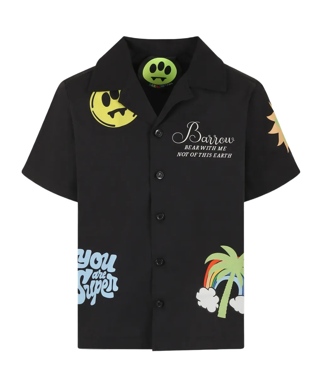 Barrow Kids Patch Detailed Poplin Shirt