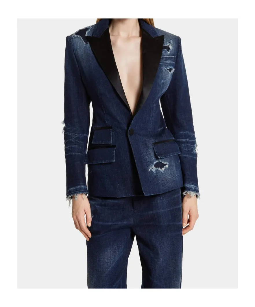 Dsquared2 Distressed Denim Blazer