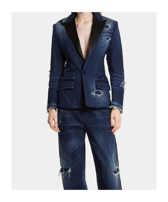 Dsquared2 Distressed Denim Blazer