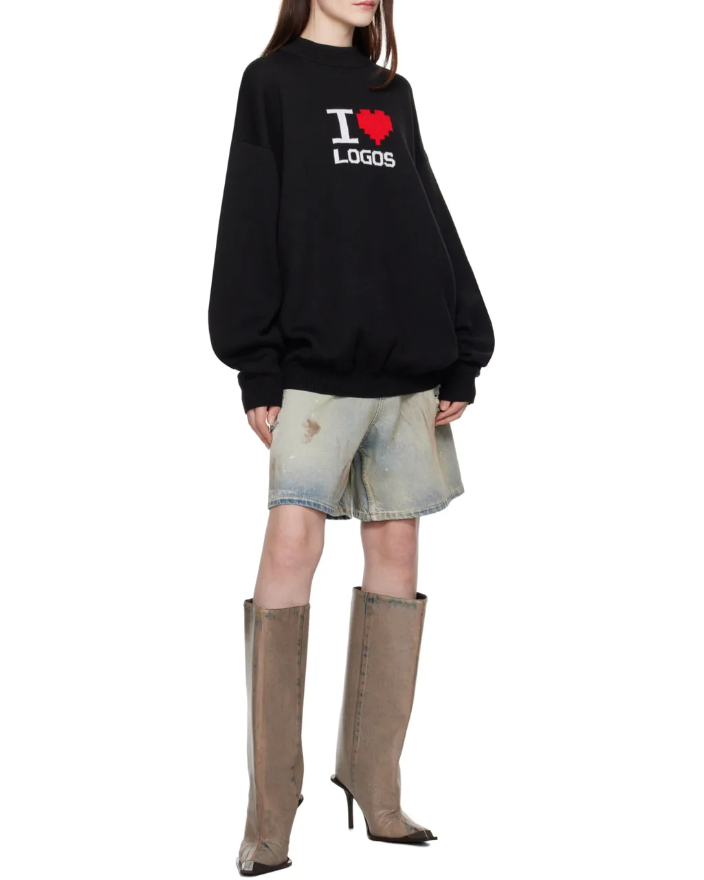 Slogan-Intarsia Sweater