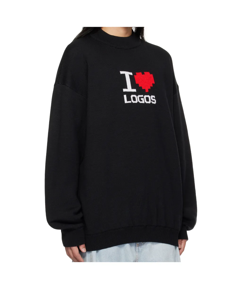 Slogan-Intarsia Sweater