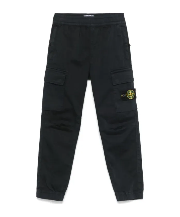 Stone Island Junior Compass Patch Tapered Trousers