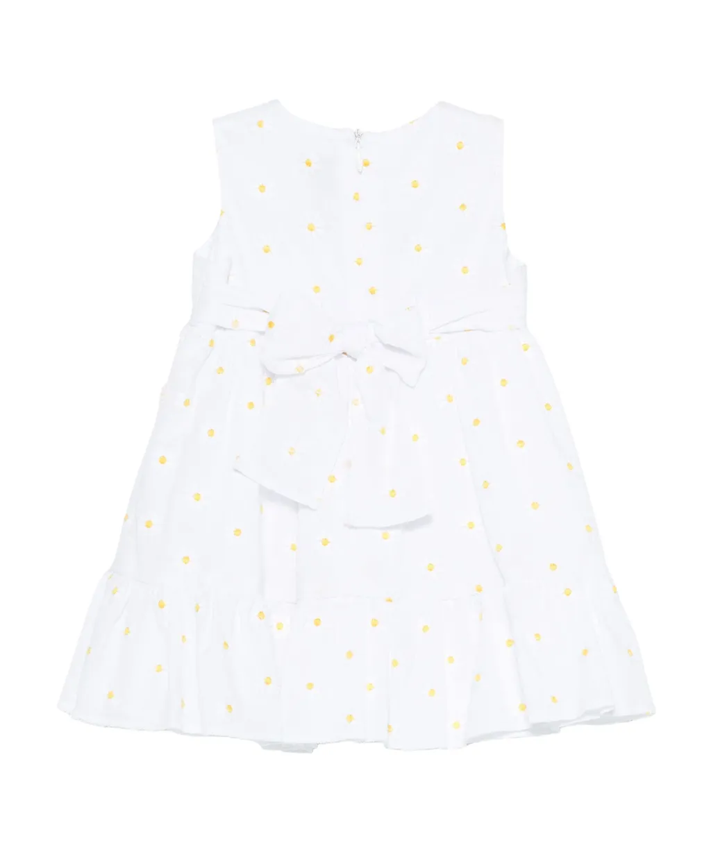 Il Gufo Floral-Embroidered Sleeveless Dress