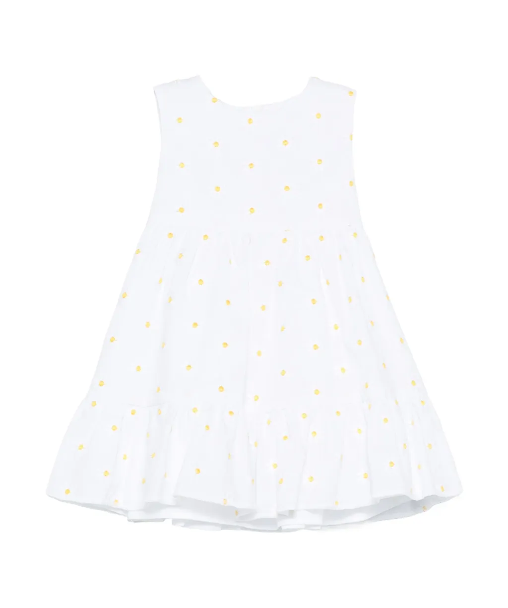 Il Gufo Floral-Embroidered Sleeveless Dress