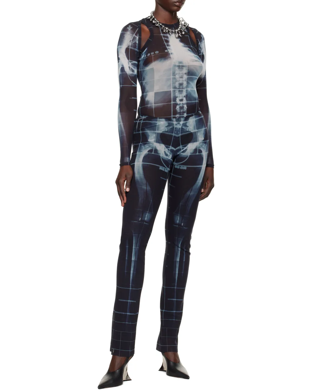 Jean Paul Gaultier X-Ray Print Bodysuit Top