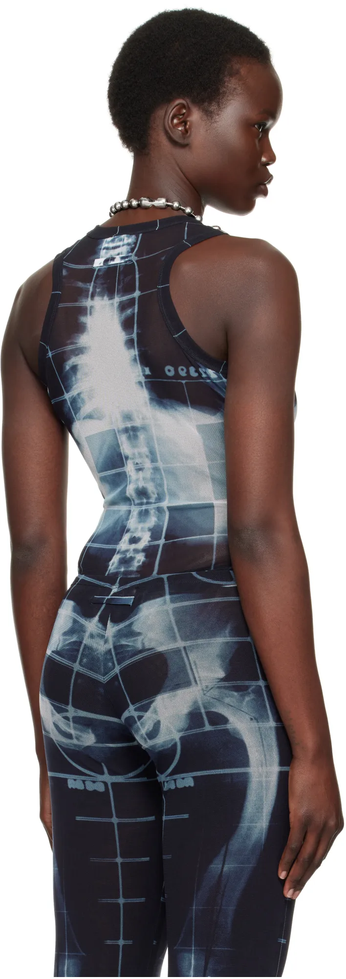 Jean Paul Gaultier X-Ray Print Bodysuit Top