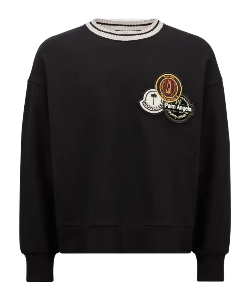 Moncler X Palm Angels Logo Patch Crewneck Sweatshirt