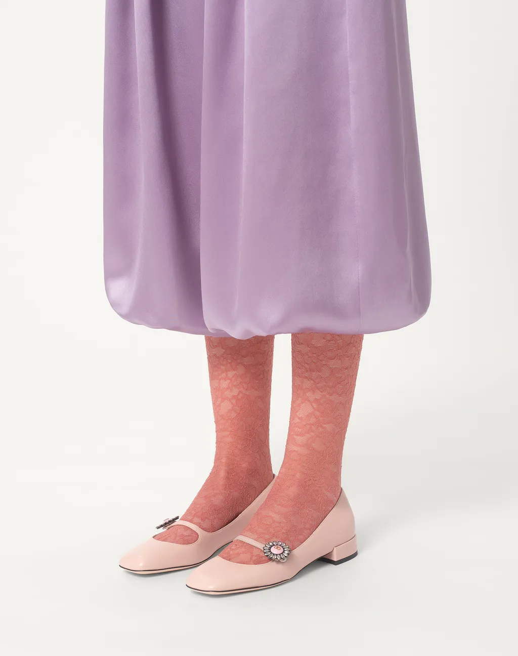 Valentino Preshoes Embellished Square Toe Ballet Flats
