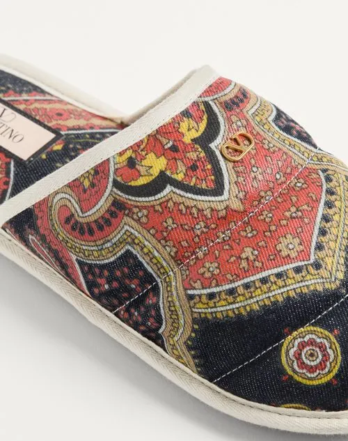 Valentino All-Over Patterned Slip-On Slides