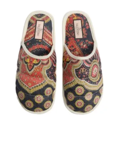 Valentino All-Over Patterned Slip-On Slides