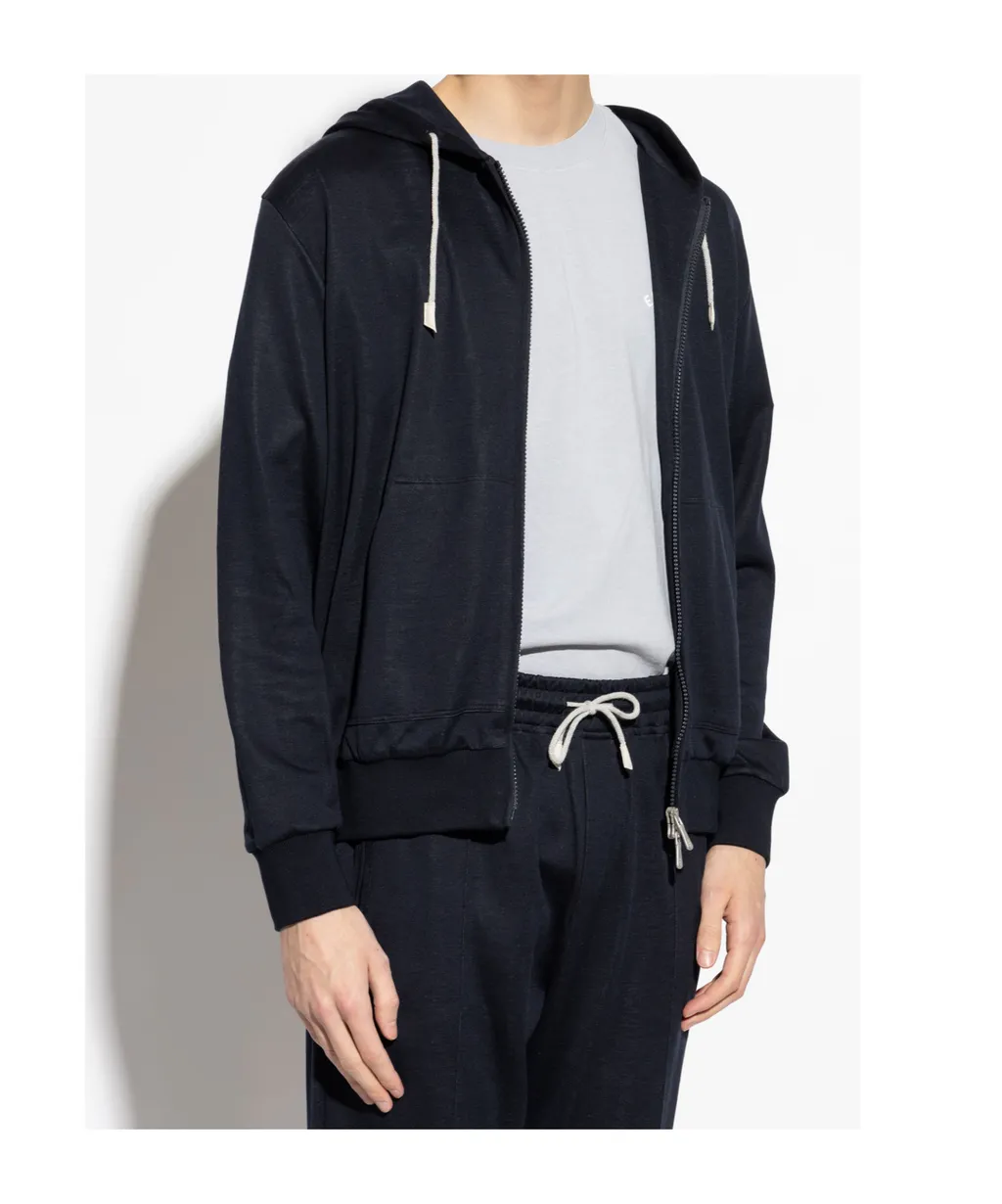Eleventy Classic Zip-Up Hoodie Sweater