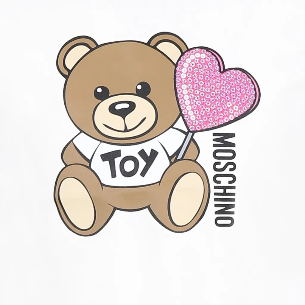 Moschino Kids Teddy Bear-Printed Crewneck T-Shirt