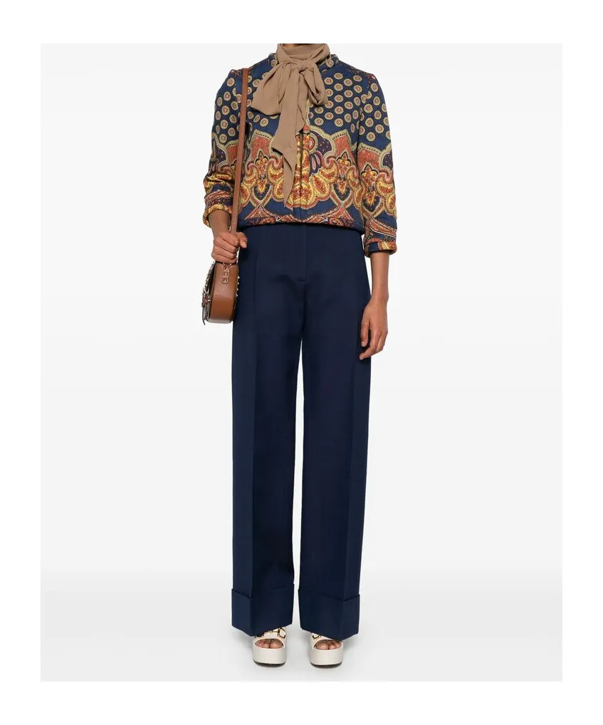 Valentino Pleat Detailed Striaght Leg Pants