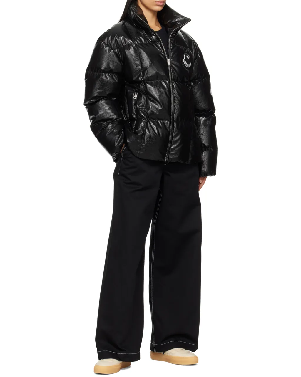 Moncler X Palm Angels Logo Patch Wide-Leg Jeans