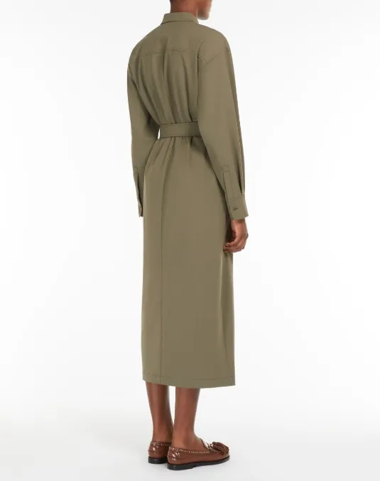 Gabardine Wool Shirt Dress