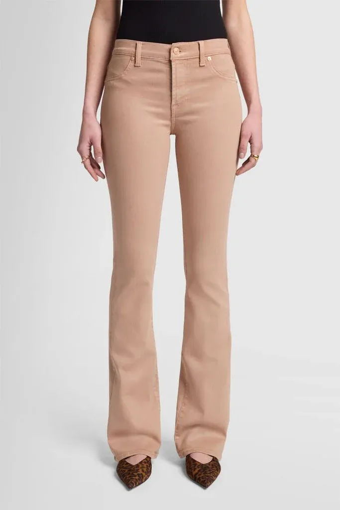 Bootcut Coated Stretch Cafe Crema