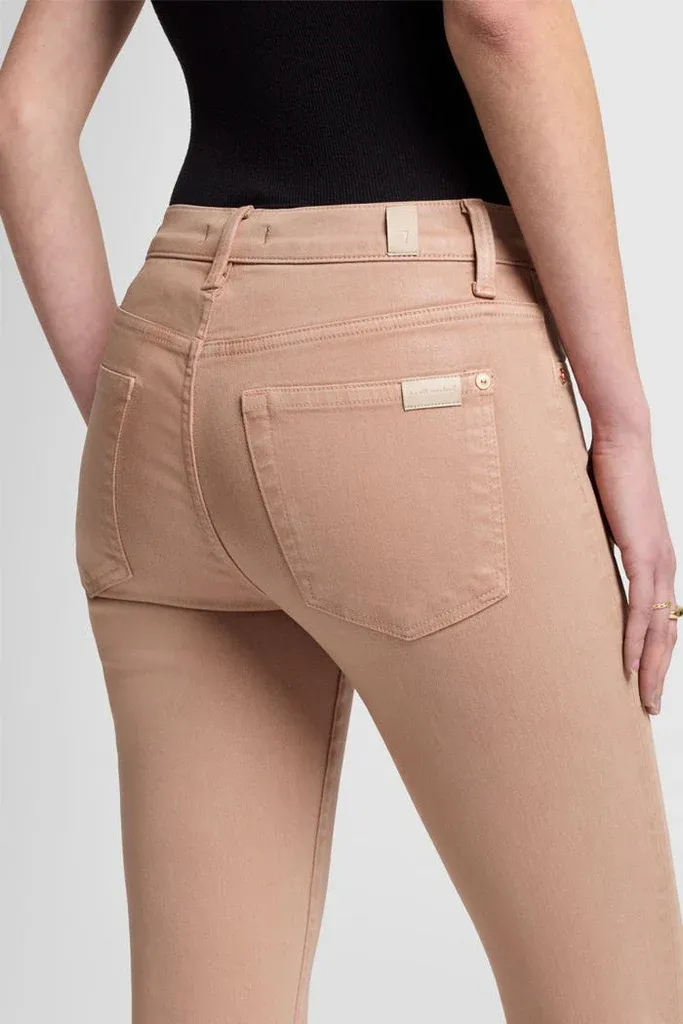Bootcut Coated Stretch Cafe Crema