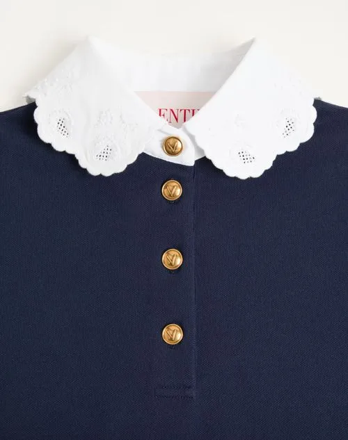 Valentino Embroidered Collar Top