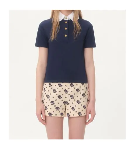 Valentino Embroidered Collar Top