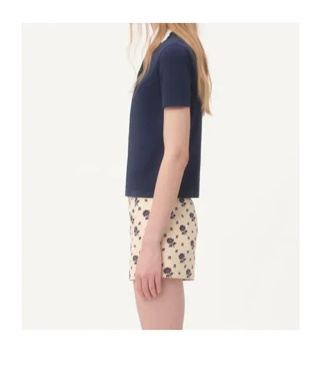 Valentino Embroidered Collar Top