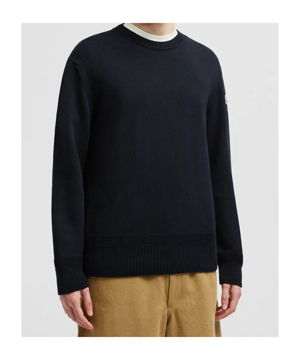 Logo Patch Cotton Sweater