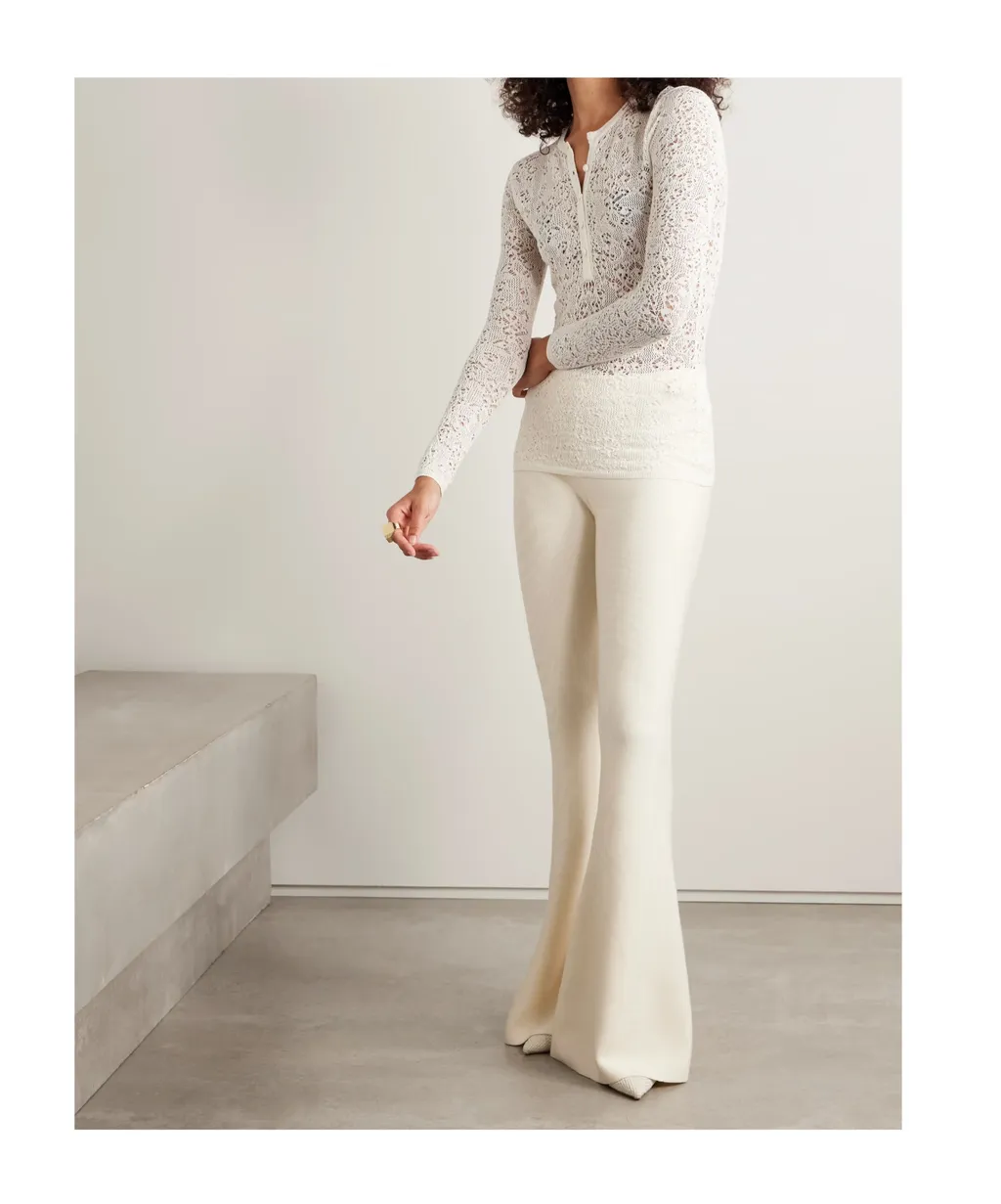 Lace Crew-Neck Sweater