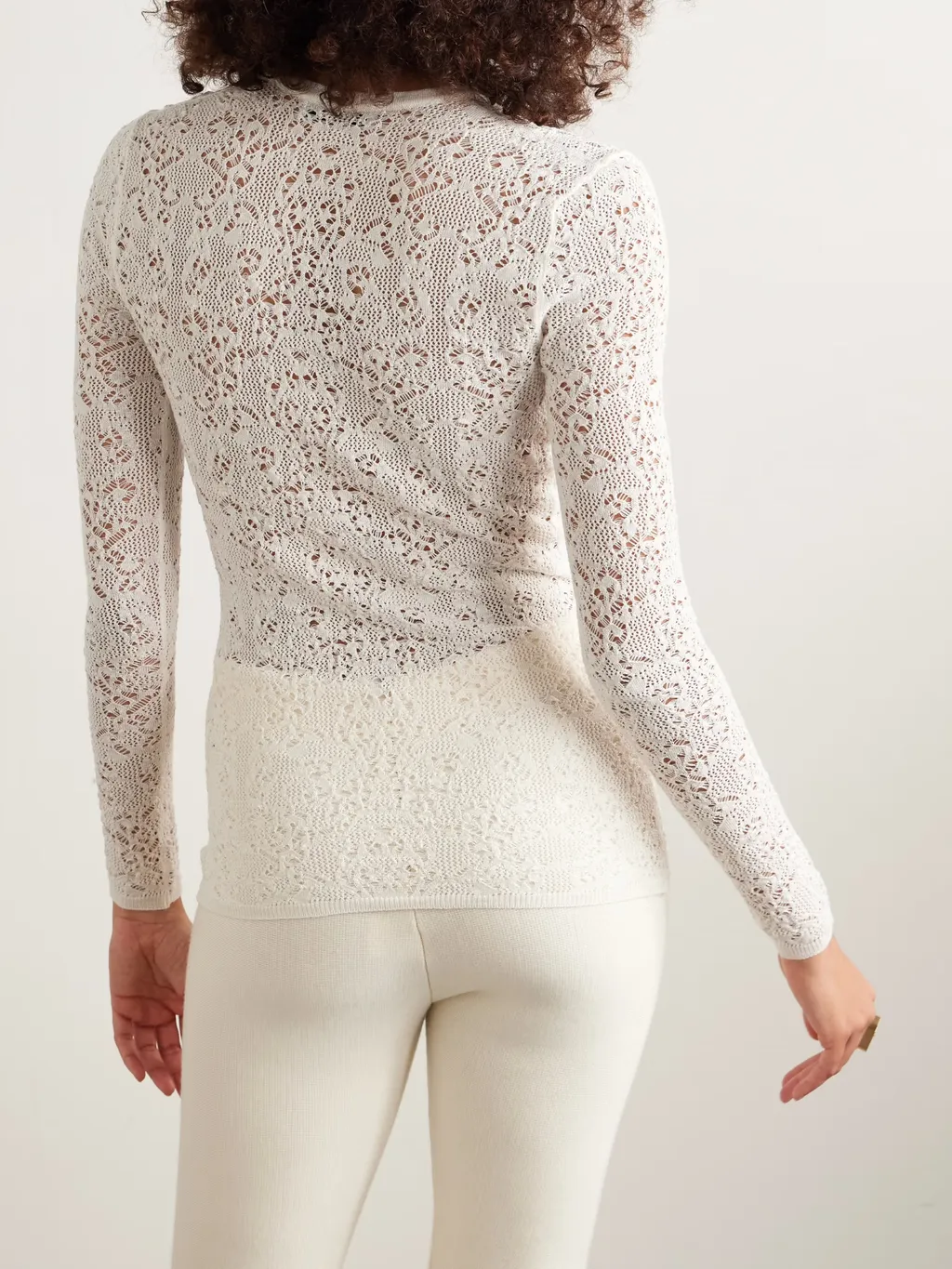 Lace Crew-Neck Sweater