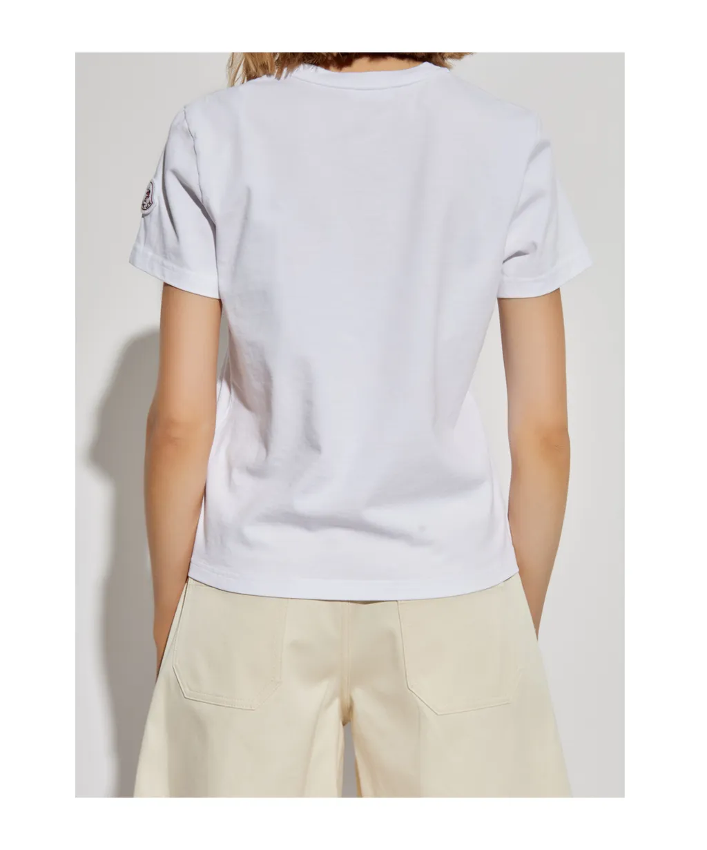 Moncler Logo Embroidered Crewneck T-Shirt