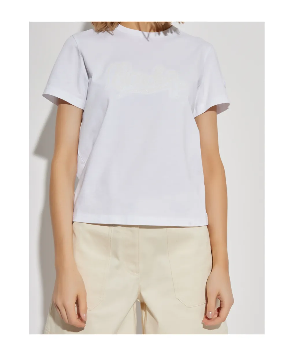 Moncler Logo Embroidered Crewneck T-Shirt