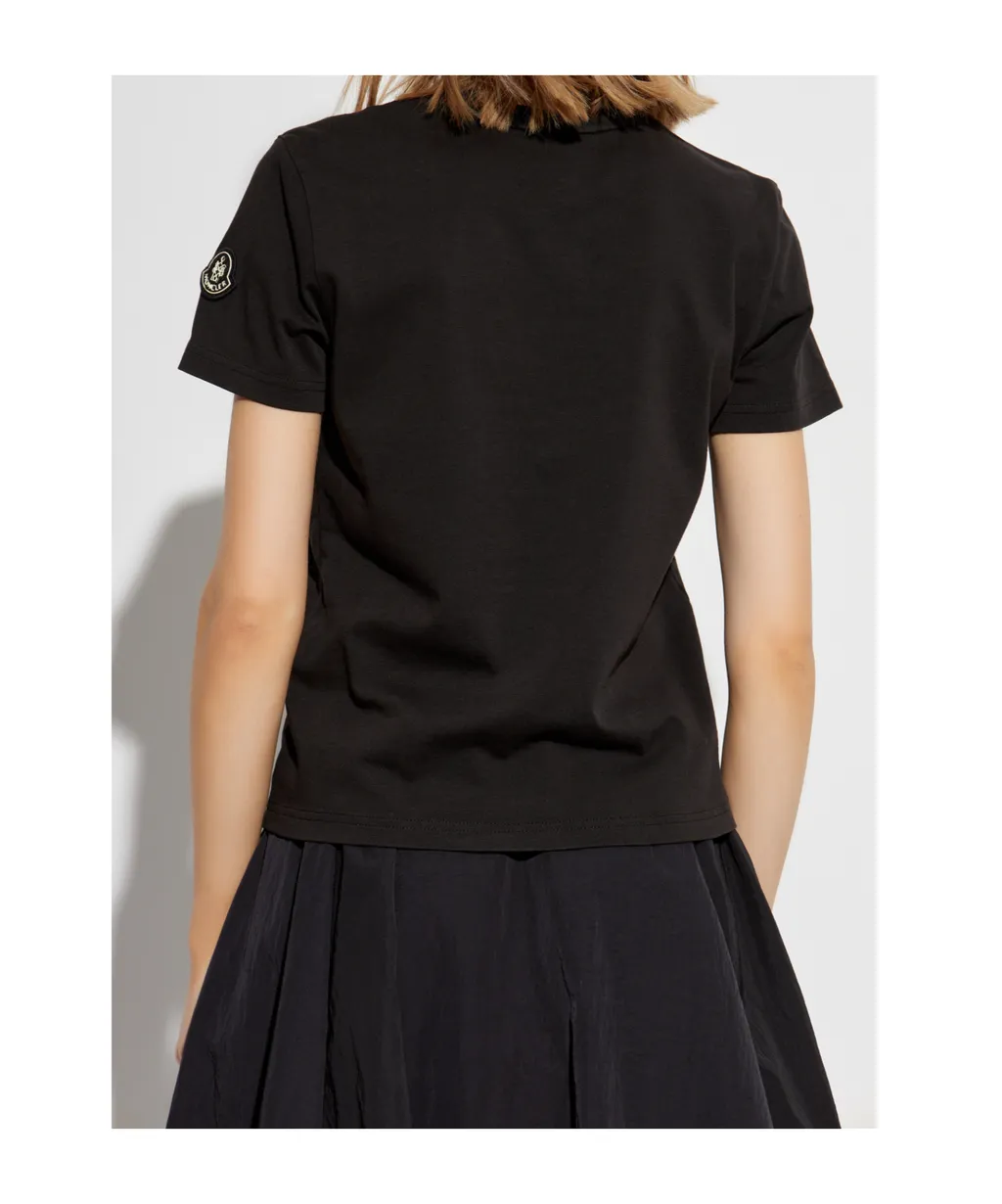 Moncler Logo Embroidered Crewneck T-Shirt