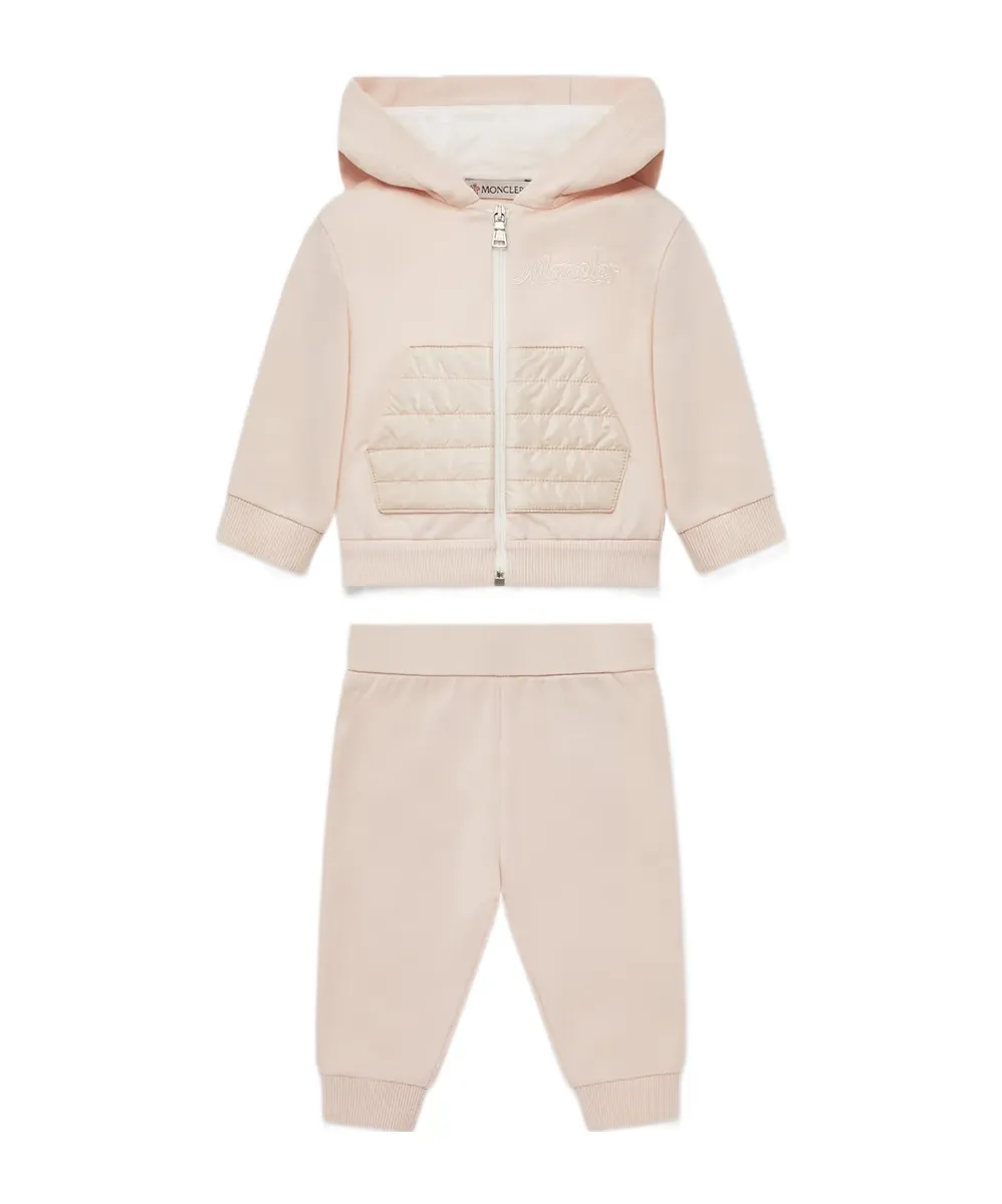 Moncler Enfant Embroidered Logo Cotton Tracksuit Set